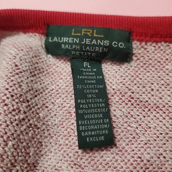 💕 Vintage 1990s 90s Ralph Lauren Dark Red Knit Cropped Sweater - Picture 5 of 6